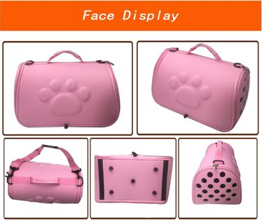 М'яка переноска для тварин - переноска для собак та котів з плечовим ременем для прогулянок | Легка переноска для цуценят та маленьких собак | Для ветеринарних візитів, міських активностей та подорожей | Рожева, L