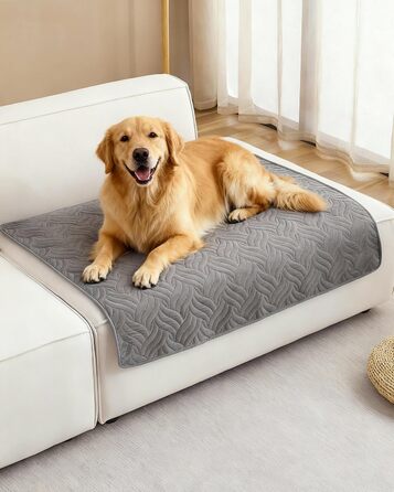 Водонепроникний килимок для собак, захист дивану та авто, килимок для собак на вулицю, міцний килимок для собак як захист для дивану та ліжка, неслизька підкладка - Сірий CTH017G (100 x 80 см)