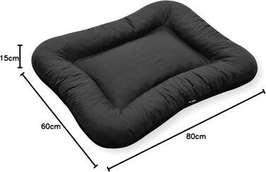 Ліжко для собак середніх порід 4L Textil KLEO, 90x70 см, бежеве, з блискавкою. Ліжко-матрац для собак, вовнове, знімний чохол, легко миється.