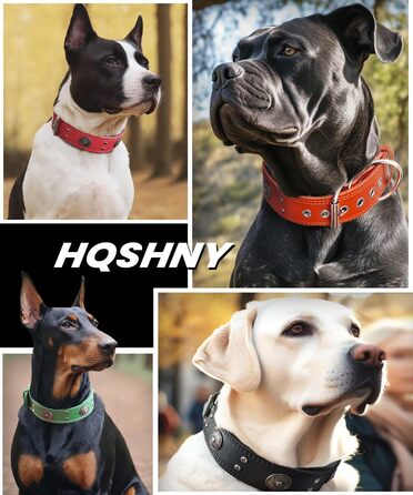 Шкіряний нашийник для собак, 5 см, ручної роботи, преміум-якість, для великих та середніх порід, золото-чорний, розмір M (46.5-57.5 см)