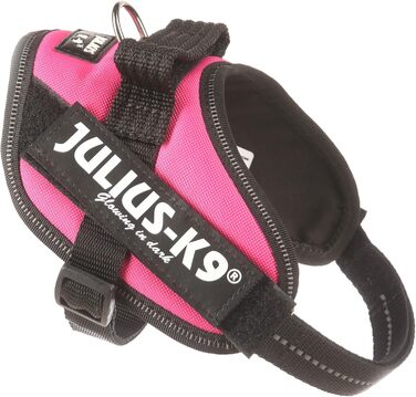 Шлея для собак Julius-K9 IDC Powerharness, темно-рожева, розмір Mini-Mini, з двома безкоштовними індивідуальними нашивками
