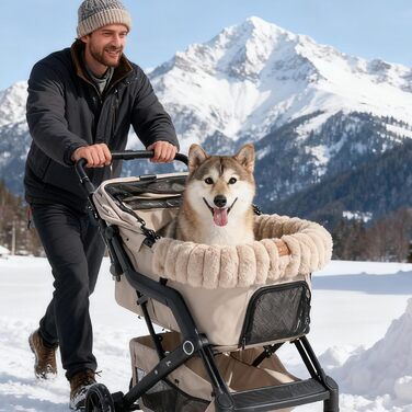М'яка килимок для дитячої коляски, миючий, з магнітною застібкою, для домашнього використання, подорожей та на вулицю, підходить для собак та котів (хакі)