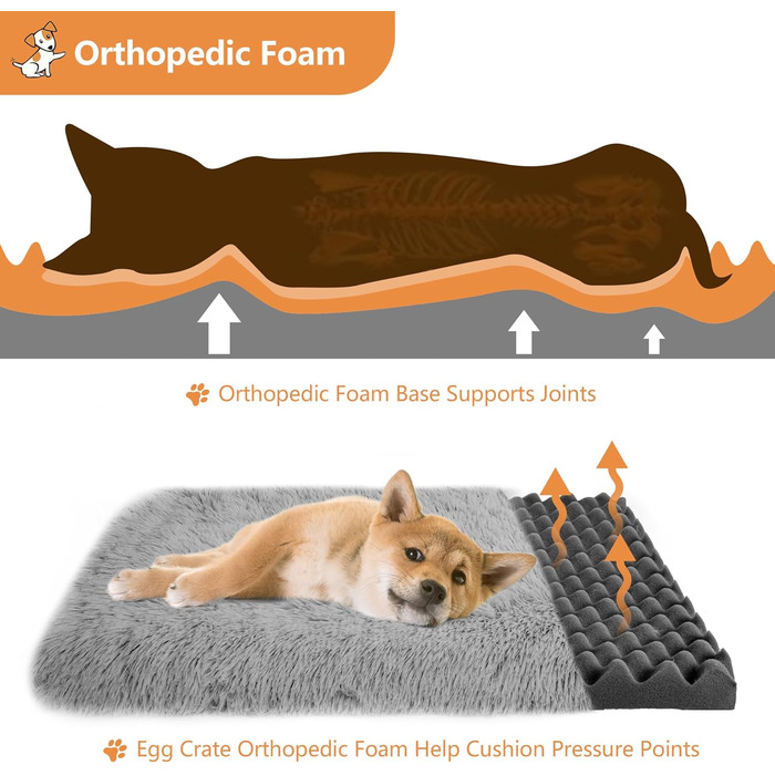 Ортопедичне ліжко для собак Medium, Memory Foam, 75x50x7 см