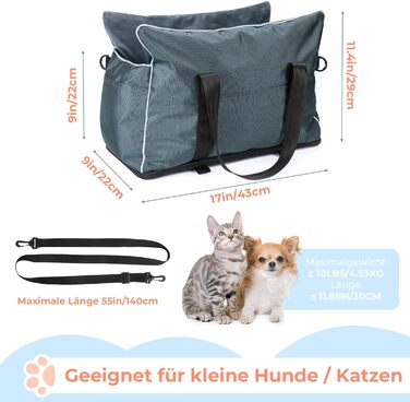 Автокрісло для маленьких собак та котів, кріплення на середню консоль, знімний, можна прати, з хутром, для цуценят, м'яке, тепле, сіре, маленьке