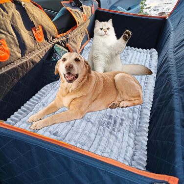 Килимок для собак у машину: захист заднього сидіння, антиковзаюча поверхня, килимок-диван для тварин, миючий, для автомобілів, SUV, седанів (51 x 24, сірий, 140 x 54 x 4 см)