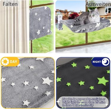 Крісло-гамак для котів на вікно, розкладне, сіре з малюнком 