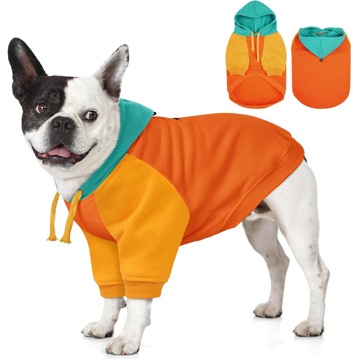 Теплий капюшонний светр AOFITEE для великих собак, осінь-зима, бавовна, рожевий, розмір L (з візерунком 'Захід сонця')