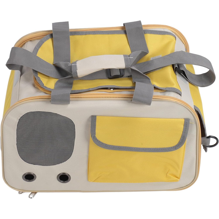 Транспортна переноска для собак та котів, складана, зелена (жовта)