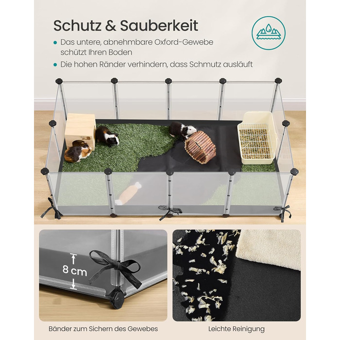 Клітка для дрібних тварин SONGMICS, 144 x 74 x 47 см, білий колір, LPC015W01 M