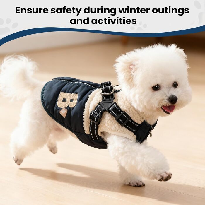 Зимовий теплий одяг для собак, вітронепроникний, з флісовою підкладкою, жилет з отвором для шлейки, для малих та середніх тварин, зелений та білий, для прогулянок та активного відпочинку