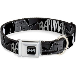 Нашийник для собак Buckle-Down BMA Batman чорний/сріблястий