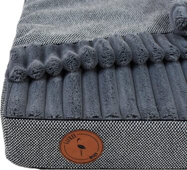 М'яке ліжко для собак середніх порід з ортопедичною матрацною поверхнею, з капюшоном, неслизьке, з водонепроникним покриттям на блискавці (графіт, 70 x 60 x 8 см)