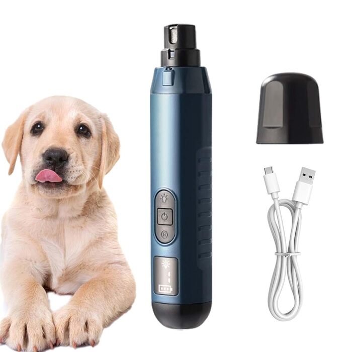 Електричний триммер для собак та котів, 5 швидкостей, акумуляторний, професійний. Інструмент для догляду за лапами домашніх тварин, тихий, для маленьких та середніх порід (Блакитний)