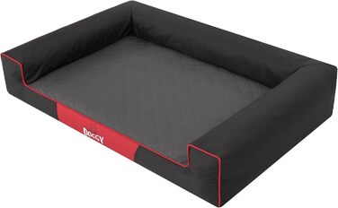 Килимок для собак, лежанка для собак, XL, 80x55 см, чорний з сірою матрацом