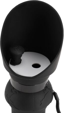 Складана пляшка для води для собак, силіконовий напійник для тварин, диспенсер для води для цуценят, дорожній напійник для собак, для прогулянок та походів (чорний)