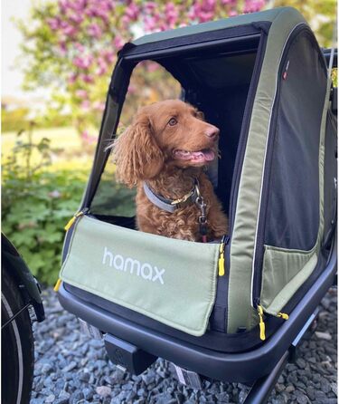 Hamax Pluto - велосипедний причіп для собак, зелений