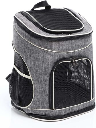 Рюкзак для собак та котів Fudajo: 32x27x40 см, до 6 кг, чорно-сірий, для подорожей