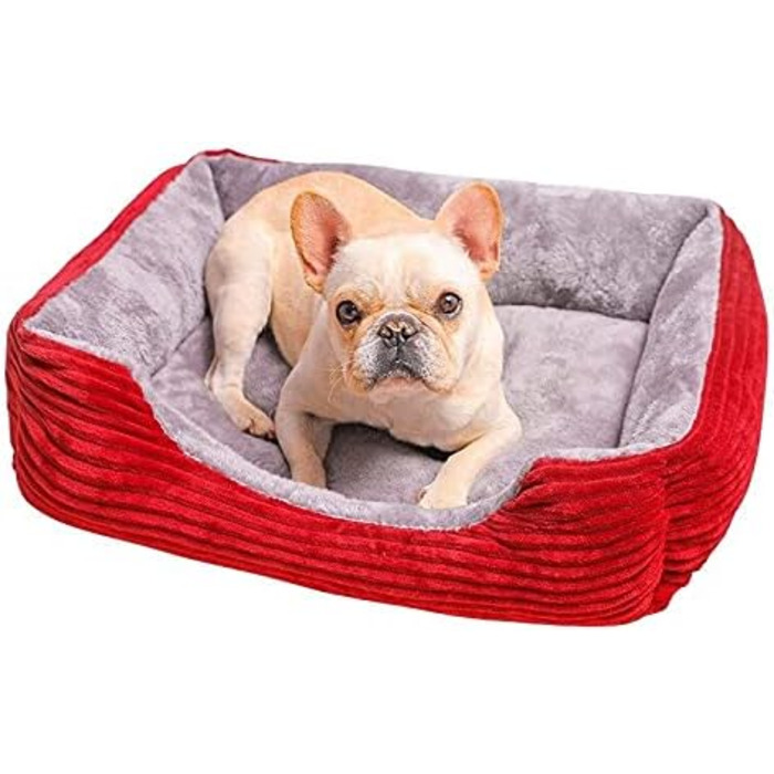 М'яке лежанка для собак та котів, лежанка-софа, червона, 60 x 45 см, коралловий фліс