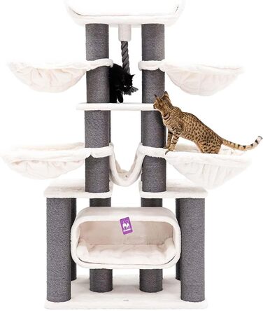 Дряпак для котів Petrebels Skyline XXL, 186 см, для великих котів (Мейн-кун), колір - off-white