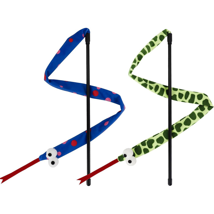 Іграшка для котів Andiker: плюшева котяча змія, 111.8 см, 2 шт. Інтерактивна іграшка для котів та кошенят, довга, легка