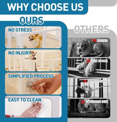 Льоток для собак Citylife з дверцятами, прозорий вольєр для домашніх тварин для використання в приміщенні та на вулиці, 12 шт. Білий