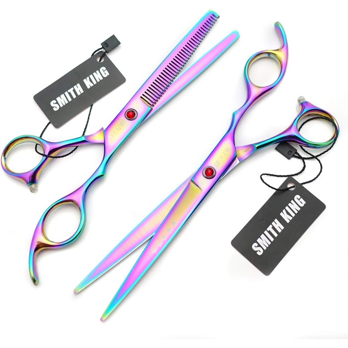 Набір професійних японських ножиць для волосся Smithking 7.0 дюймів - ножиці для стрижки та ножиці для розрідження з лезами з нержавіючої сталі