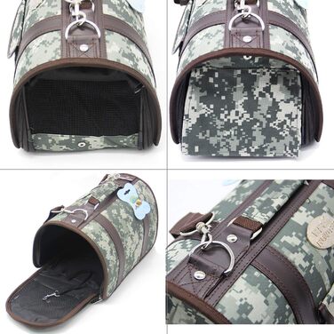 Сумка-переноска для собак, котів та інших тварин BPS, тканинна, розмір M, камуфляж (43.5x25x25 см)