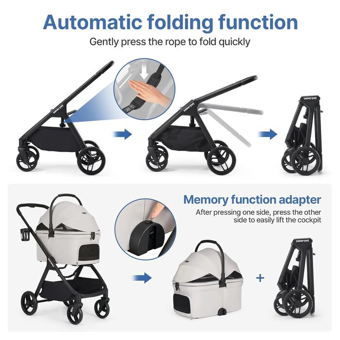 Дитяча коляска для собак X-5 Luxus, сіра, до 25 кг, з сумкою