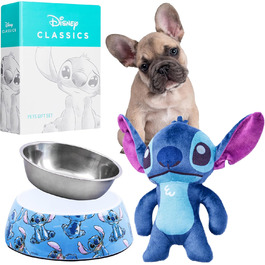 Набір іграшок та мисок для собак Disney Stitch та Baby Yoda (Зелений/Синій)