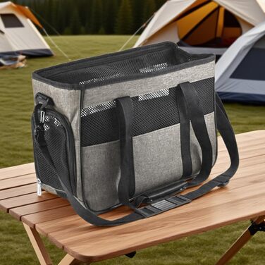 Сумка-переноска для собак та котів Ruwshuuk: багатофункціональна, зручна для прогулянок, подорожей та відпочинку на природі (сіра)