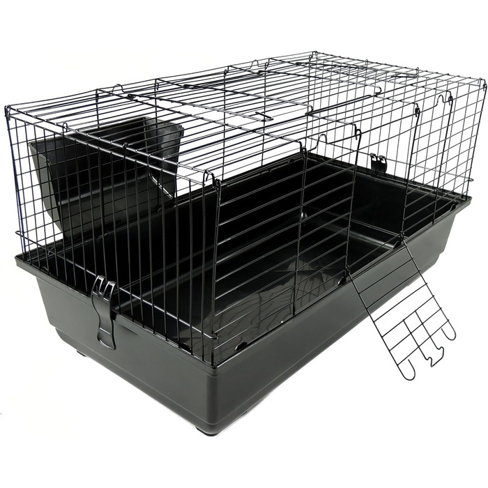Клітка для кролика 120 см, синя/чорна, 82x46x24 см