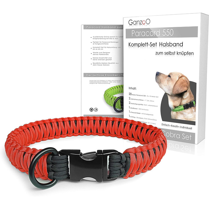 Набір для плетіння паракорду 550: нашийник для собак, інструкція, подарунок DIY (червоний)