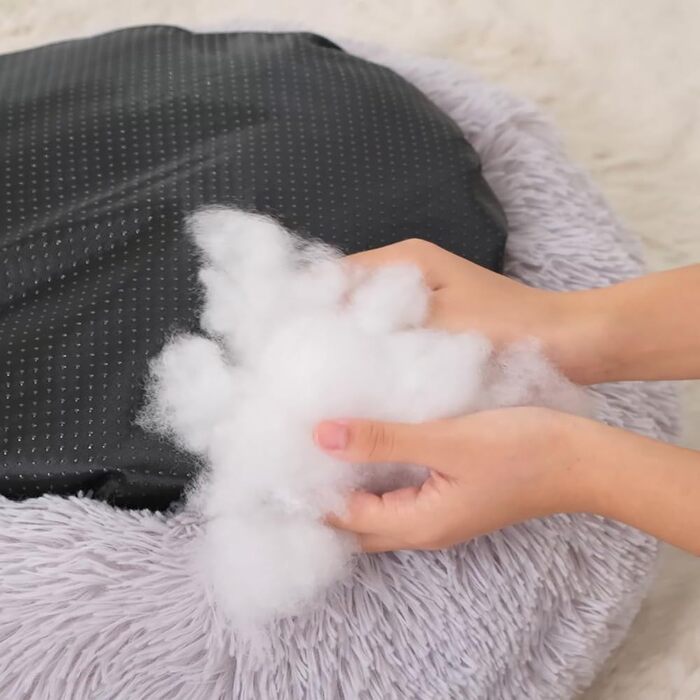 М'яке ліжко для собак, котів. Переносне, миється. Біле, 60 см, світло-сіре. Підходить для великих, середніх та маленьких собак.