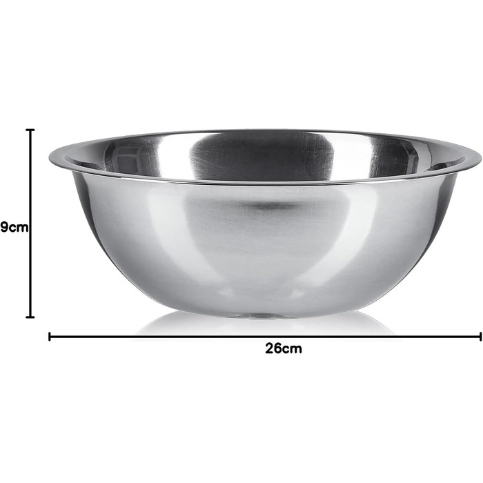 Набір кухонних мисок Pullmer (2 шт) з нержавіючої сталі, Ø 30 см та 26 см. Ідеально підходять для мюслі, салатів, замішування тіста, сервірування. Безпечні для продуктів харчування, придатні для миття в посудомийній машині.