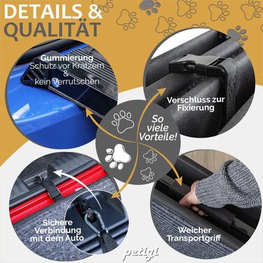 Рампа для собак Petigi, 170 см, складана, з неслизьким килимком, вантажопідйомність 90 кг