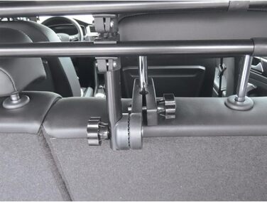 Гілка-перегородка для автомобіля OSYO | Безпечна перегородка для собак у багажнику | Сталевий каркас, чорна, H: 32-53см, L: 82-140см