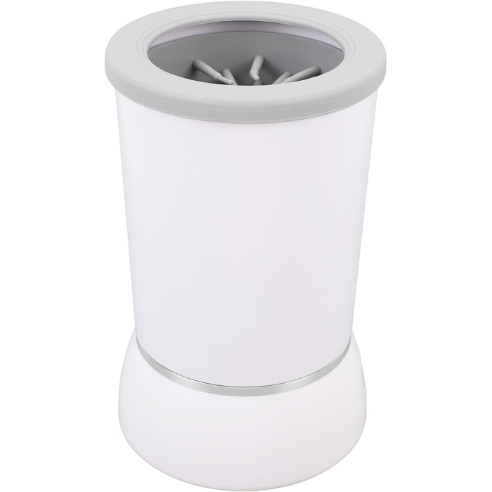 Автоматичний мийник лап для собак Asixxsix, портативний, акумуляторний, з м'якою силіконовою щіткою, для дому та подорожей, білий