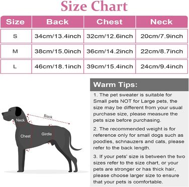 Теплий в'язаний зимовий пуловер для собак з коміром-горловиною, підходить для котів та цуценят, розмір Small