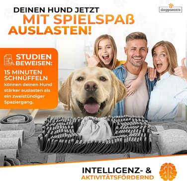 Снюфелмат для собак і котів DOGPARENTS, великий і малий, 12 схованок, екстра міцний, сірий – іграшка-килим для розвитку нюху