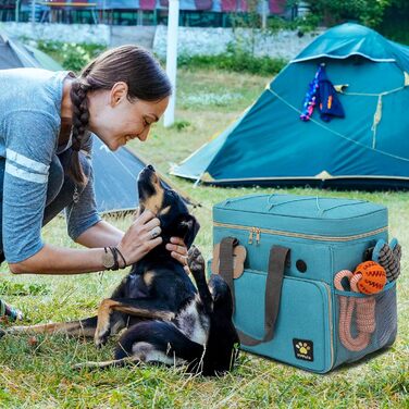 Універсальна переноска для тварин, ідеальна для подорожей та ночівель. Аксесуари для котів та собак з пеленальною сумкою та кількома кишенями (Океановий блакитний)