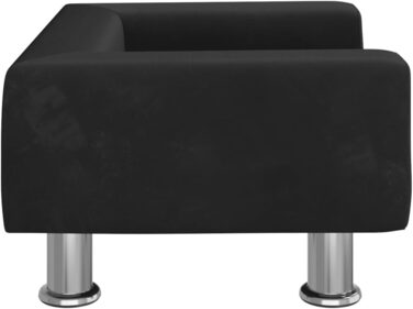 Килимок для собак та котів, м'яке ліжко для домашніх тварин, чорний велюр, 50x40x26.5 см