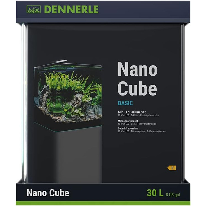 Dennerle Nano Cube Basic 30 л – Міні-акваріум із заокругленим переднім склом