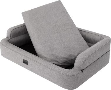 Ліжко для собак, корзина для собак, ліжко-кімната для тварин, знімний чохол, сірий колір, XXL (117x79 см)