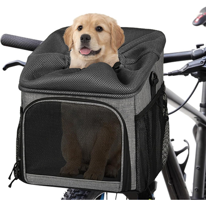 Велосипедний кріплення для собак - велосипедний кошик для собак, вентильований, легкий | Знімна сумка для покупок, прогулянок, подорожей