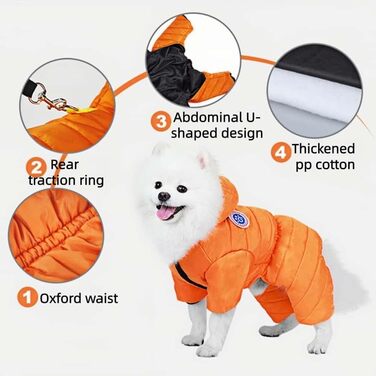 Зимовий теплий одяг для собак Преміум-якості: тепла куртка для маленьких та середніх собак, водонепроникна та вітрозахисна (Рожева, M)