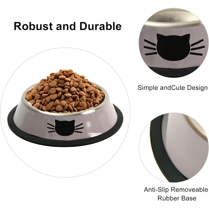 Набір мисок для котів 3 шт. + іграшка для котів, миски для корму котів, миски з нержавіючої сталі, годівниця для котів, миска для води, для котів та маленьких собак (Блакитний + Зелений + Срібний) (3 шт. Оранжевий + Срібний + Блакитний)