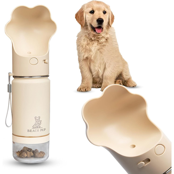 Портативна пляшка для води та корму для собак Beach Pup, 284 мл, нержавіюча сталь