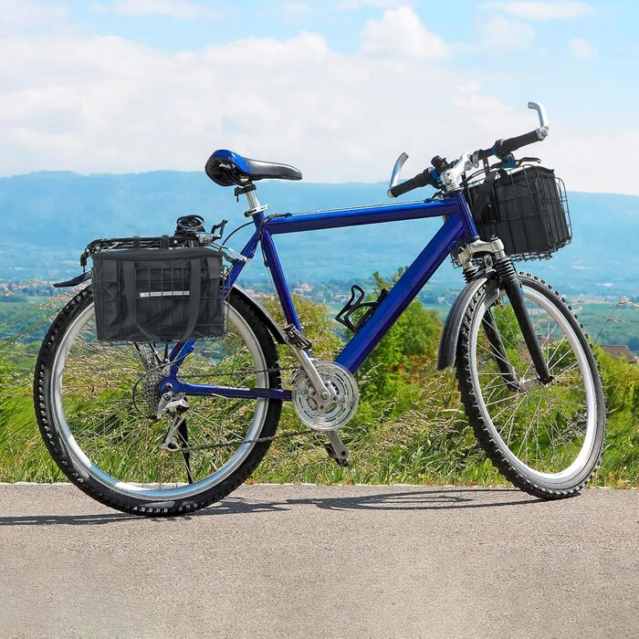 Складна корзина для велосипеда Spesh з нейлоновим внутрішнім мішком. Знімне дротяне плетіння, вантажопідйомність до 20 кг