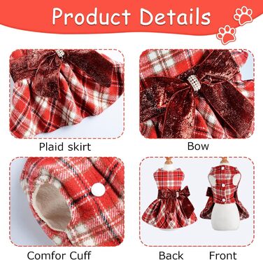 Теплий плед для собак: стильний зимовий плед з червоним візерунком для дрібних собак, цуценят, XS, 1.8-2.7 кг