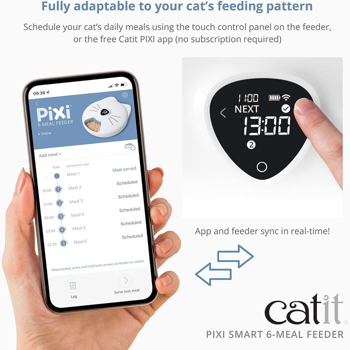 Автоматичний годівниця для котів Catit PIXI, 6 прийомів, білий